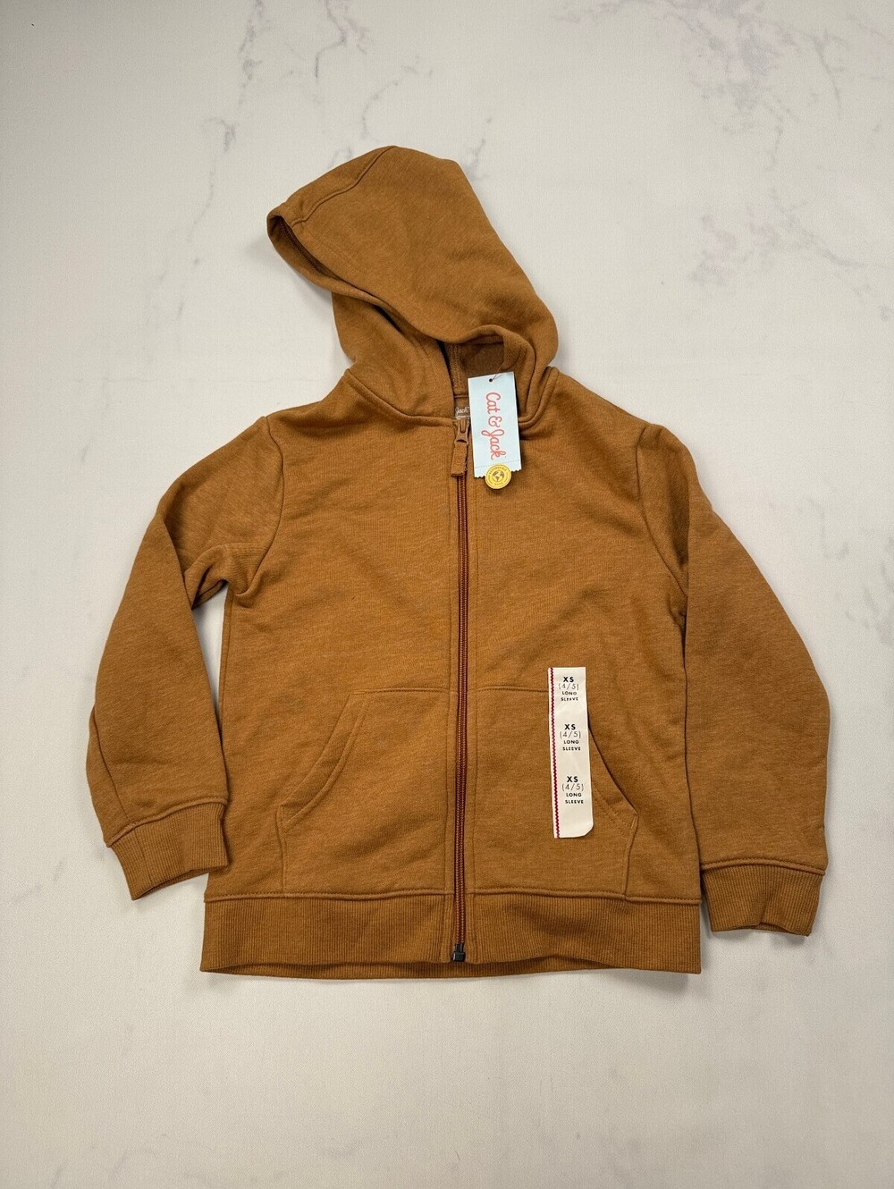 Cat & Jack Full Zip Hoodie Camel Modern Classic Weekend Ready - Boys XS